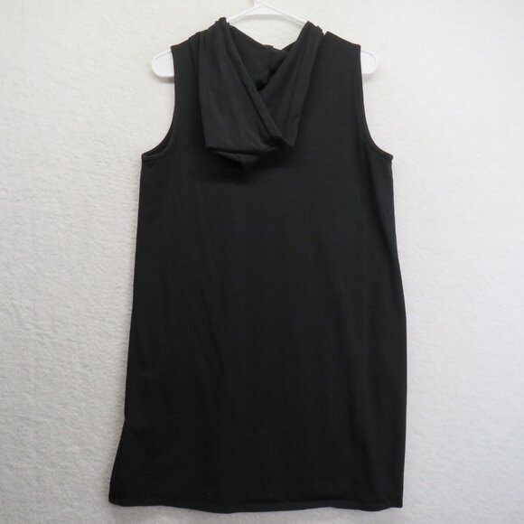 Eileen Fisher Dress Womens Small Black Organic Cotton Hooded Knee Length Coverup - Picture 3 of 10
